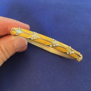 Sequin NYC- Enamel and Rhinestone Bracelet w/magnetic closure, Yellow